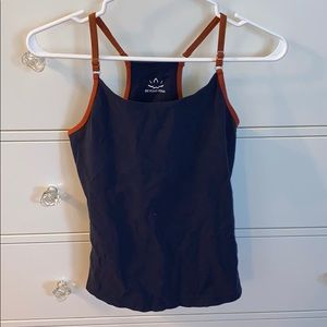 Beyond Yoga top with orange straps